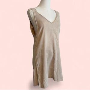 SHEIN Beige Midi Corduroy Dress